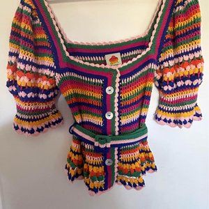 FARM Rio crochet top Size S
